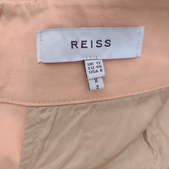 Reiss Malin High Waist Wide Leg Apricot Peach Dress Pants US 8 NWOT - Picture 3 of 11